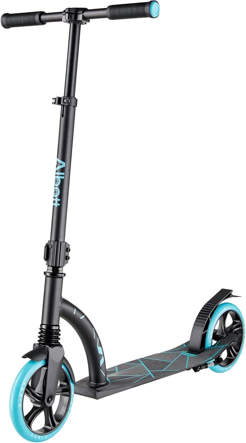 Albott Scooter for Adults Wide Handlebar&Large Aluminum Deck Kick Scooter with Adjustable Height, Big Wheel w/ABEC-9 Wheel Bearings for Teens and Kids 8 Years and up, 250LB Max Load