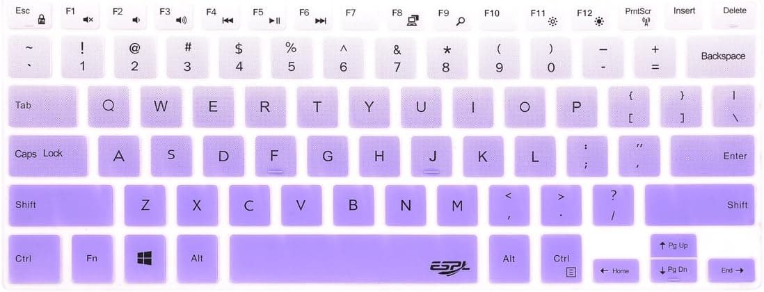 Leze - Keyboard Cover for Dell Inspiron 13 5000 7000 Series 5368 i5378 7370 7373 7368 7378 & 15.6" Dell Inspiron 15 5568 5578 7568 7570 7573 & XPS 15-9550 9560 9570 Laptop- Gradual Purple