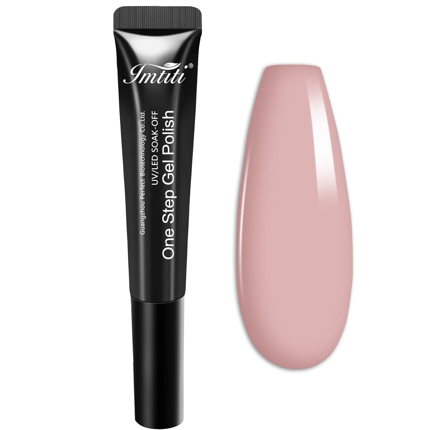 Imtiti Nude Pink Gel Polish, 3 in 1 One Step Gel Nail Polish, Soak Off Nude Nail Polish Gel, LED &UV Nail Polish No Need Base and Top Coat for Starters DIY Nail Art, 0.34 Fl Oz (005 Flesh pink)