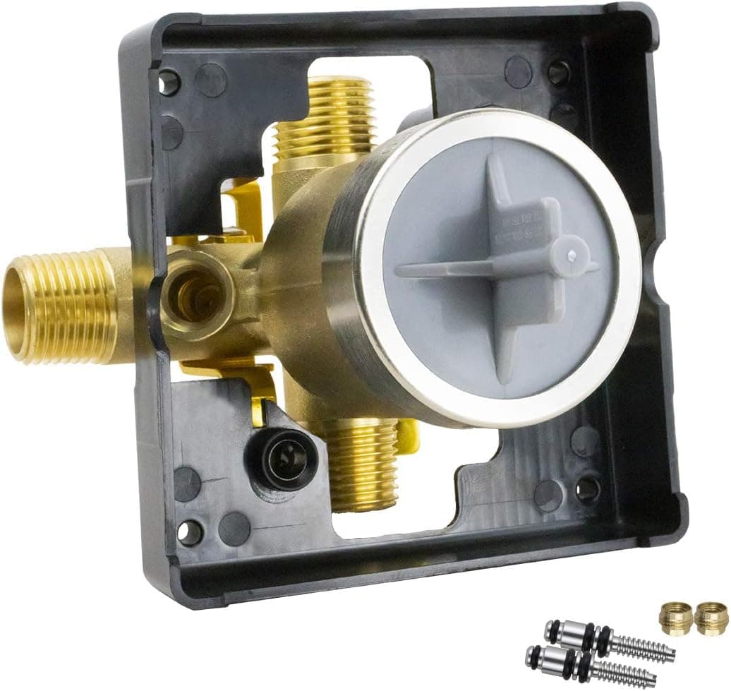 R10000-UNWS Rough Valve MultiChoice Universal Tub and Shower Valve Body Replacement for Tub Shower Faucet Trim Kits, Compatible with R10000-UNBX (with Screwdriver Stops)