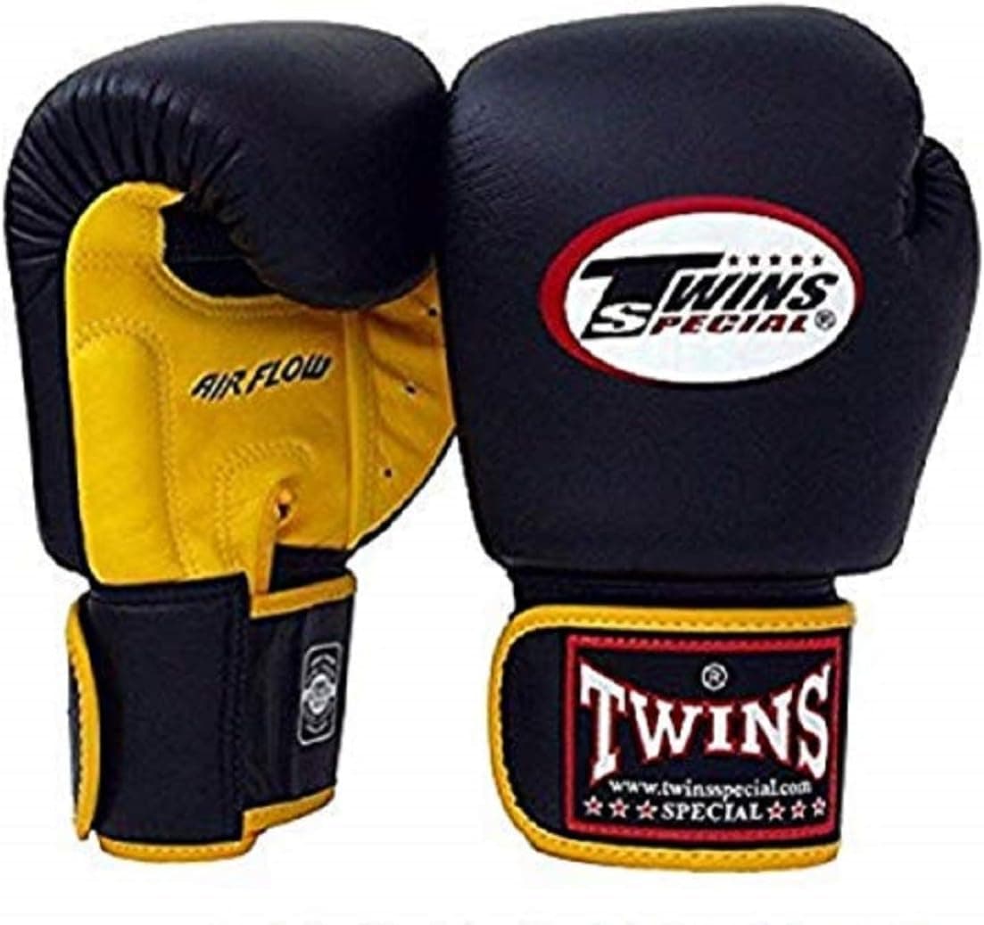 Twins Special Muay Thai Boxing Gloves (Air Flow - Yellow/Black, 12 oz)
