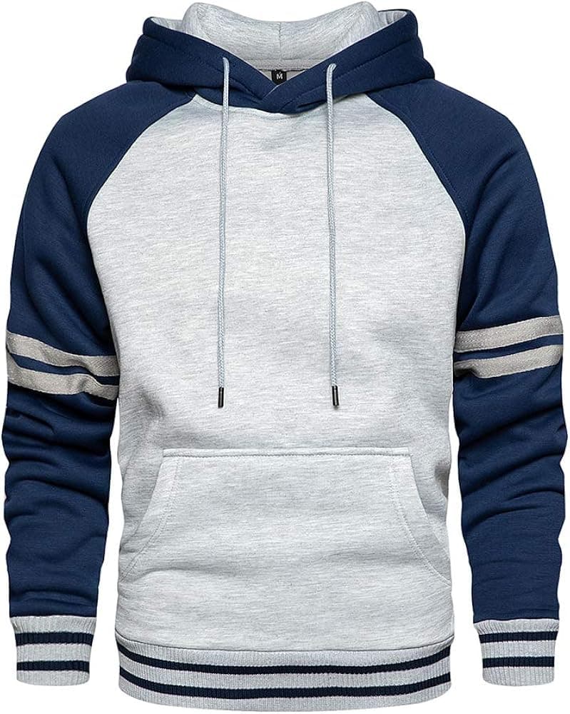 TOLOER Pullover Hoodie Men Blend Fleece Long Sleeve Sweatshirt with Kanga Pockets