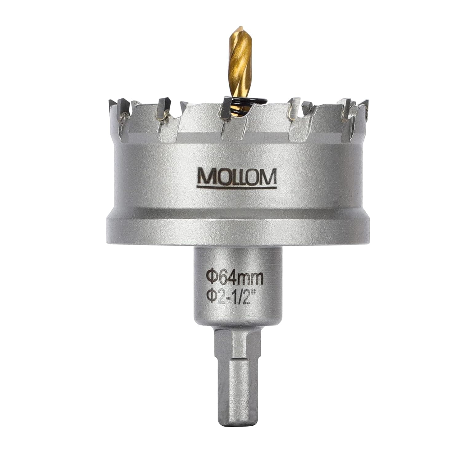 Mollom Heavy Duty Carbide Hole Saw, Hole Cutter cuts Stainless Steel, mild Steel, Iron, Copper, Brass, Plastic (2-1/2'' 64mm)