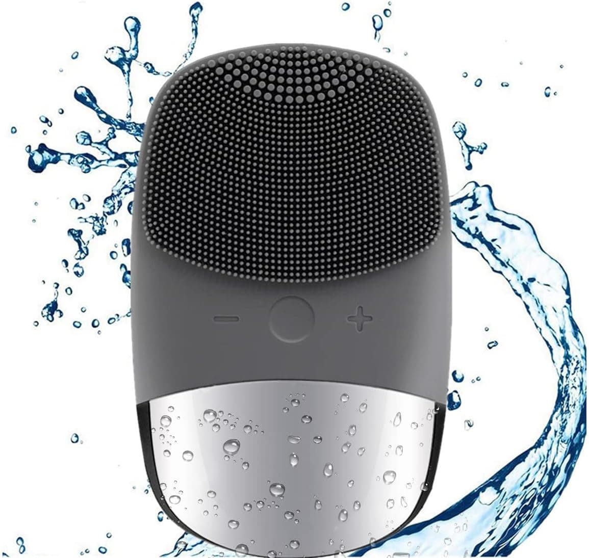 MEGAN Facial Cleansing Brush,USB Rechargeble Electric Silicone Face Scrubber,IPX7 Waterproof Sonic Facial Massager, 3 in 1 face Brush for Deep Cleanning, Blackhead Remover, Exfoliating.(Black)
