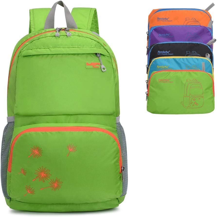 Lecxci Lightweight Packable Backpack Water Resistant Hiking Daypack Small Travel Backpack Foldable Camping Outdoor Bag (Green)