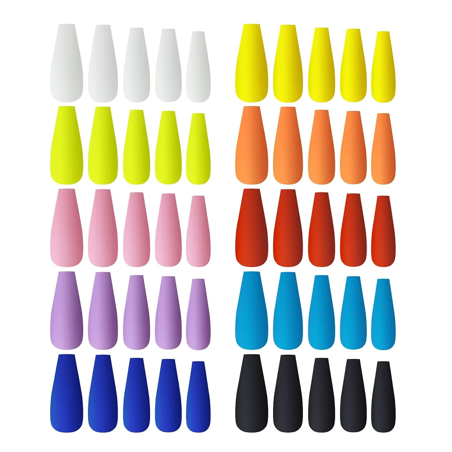 240PCS Extra Long Press on Nails Coffin Matte False Nails Solid Color Ballerina Fake Nails for Women DIY at Home Artificial Fingers Manicure Nail Tips 10 Colors
