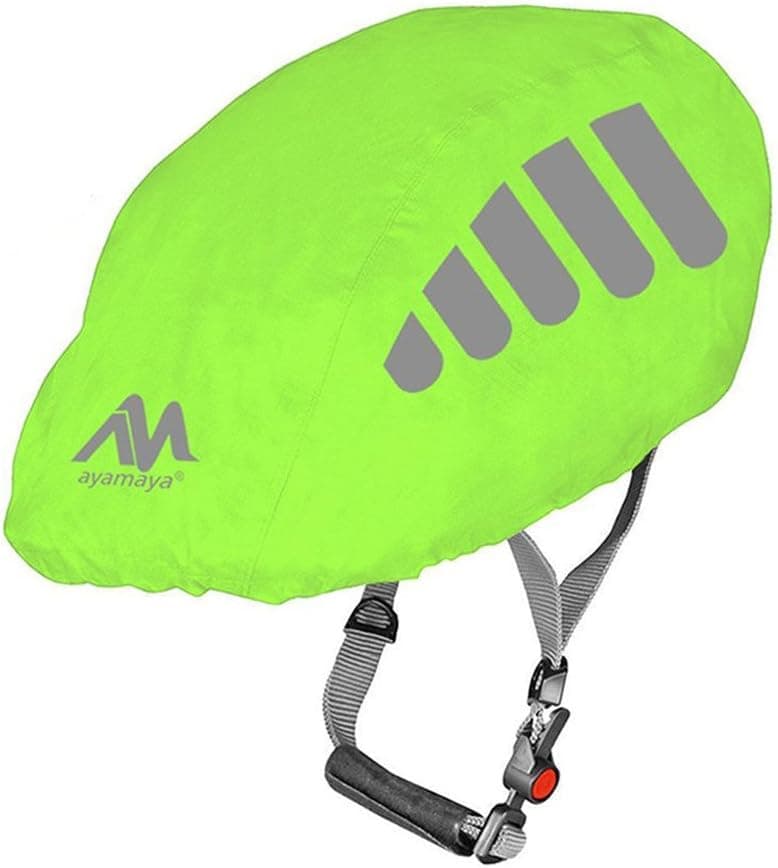 ayamaya Bike Helmet Cover with Reflective Strip, High Visibility Waterproof Cycling Bicycle Helmet Rain Cover Windproof Dustproof Breathable Road Bicycle Helmet Water Cover Ride Gear