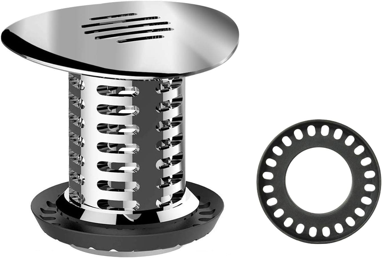 Hair Catcher Shower Drain, Veecom Upgraded Chrome Shower Drain Hair Trap, Anti-Rust Tub Hair Strainer, Bathroom Sink Shower Hair Drain Catcher Fit Drain Sizes from 1.46 to 1.79 Inches