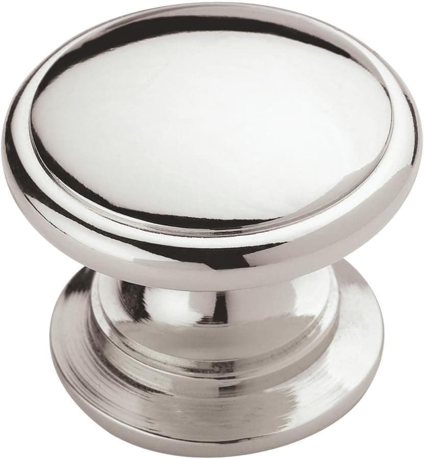 Amerock | Cabinet Knob | Polished Chrome | 1-1/4 inch (32 mm) Diameter | Ravino | 10 Pack | Drawer Knob | Cabinet Hardware