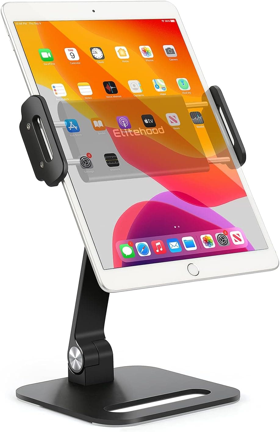 elitehood iPad Stand for Desk, Heavy Duty Aluminum iPad Holder Stand Dock, Adjustable Tablet Stand Holder Compatible with iPad Pro 12.9 11, iPad Air/Mini, Kindle and More 4-12.9 inch Tablet and Phone