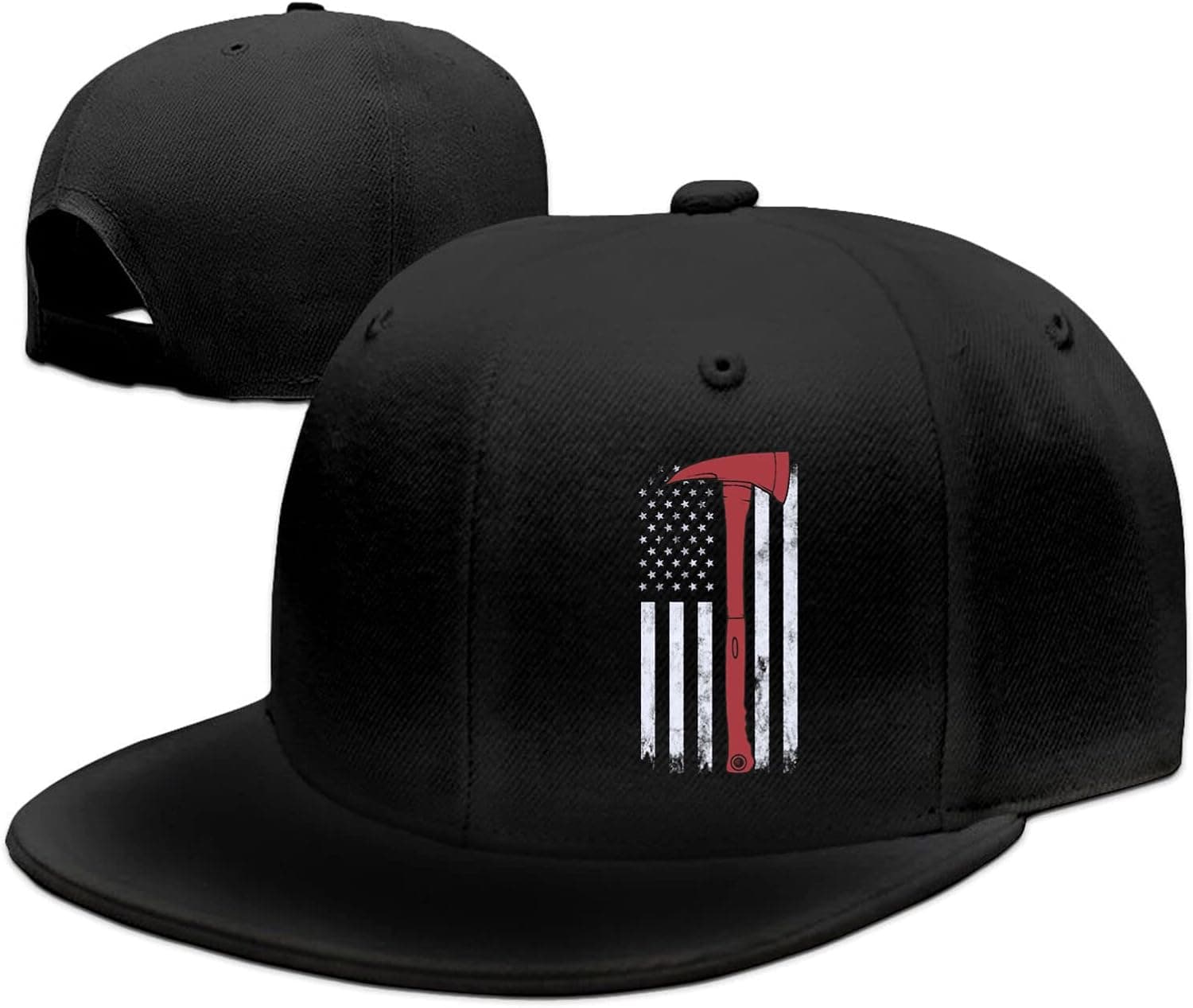 swqfzki American Flag Firefighter Snapback Flat Bill Baseball Cap Mens