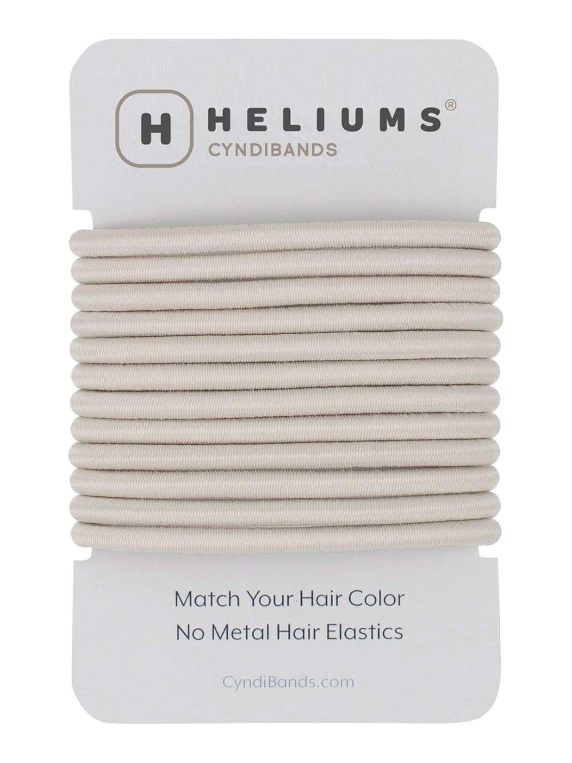 Off White No-Metal 4mm Elastic Hair Ties, Match Your Hair Color, 1.75 Inches Across - 12 Count