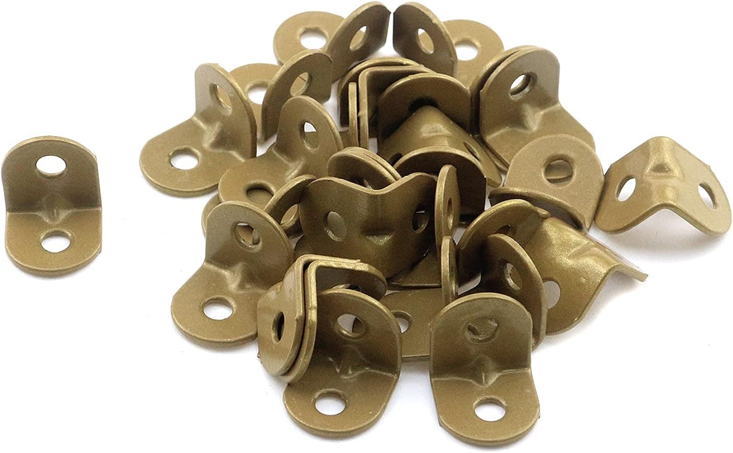 MY MIRONEY 0.75" x 0.75" Gold Mini Brackets Heavy Duty Right Angle Bracket Iron Wall Mount Corner Brace L Bracket with Screws Pack of 30