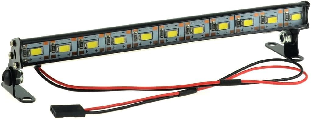 HobbyMarking RC Car 1/10 Metal Roof Lamp 11 LED Light Bar for 1/10 RC4WD Axial CC01 RC Crawler Truck Jeep Wrangler Part (Black)