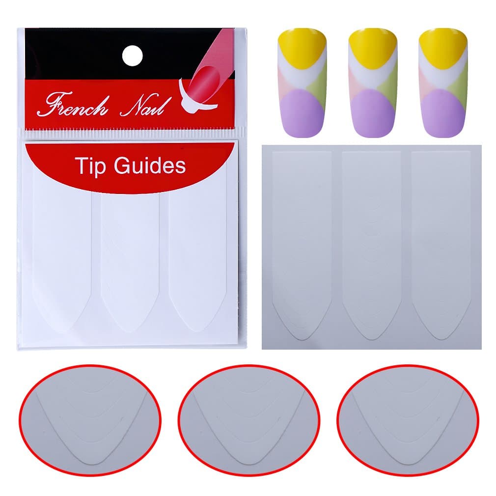 Elite99 French Nail Art Tip Guides Sticker Decals Decoration for Manicure DIY Tools Nail Art Salon Decor Set Smile Shape
