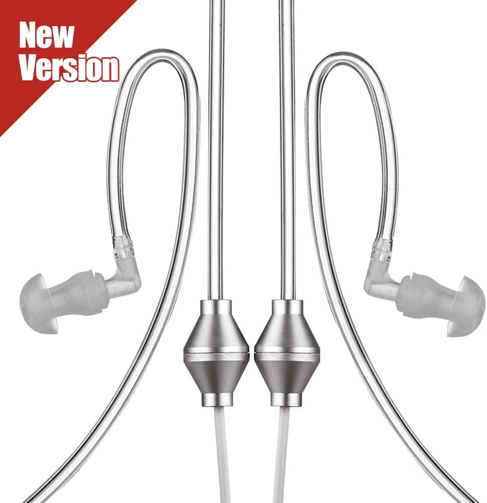 Anti-Radiation Binaural Earphones,KUCIPA YOOBOO Universal 3.5mm Noise Cancelling Air Tube Acoustic Patent Stereo Earbuds Headphones with Microphone