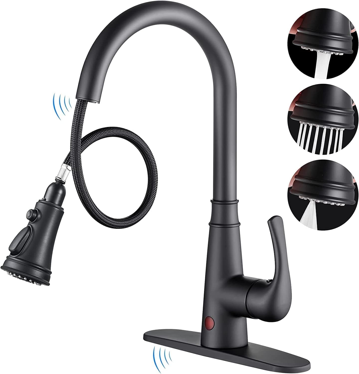 Touchless Kitchen Faucet Cobbe Pull Down Kitchen Sink Faucet with Sprayer, Motion Sensor Black