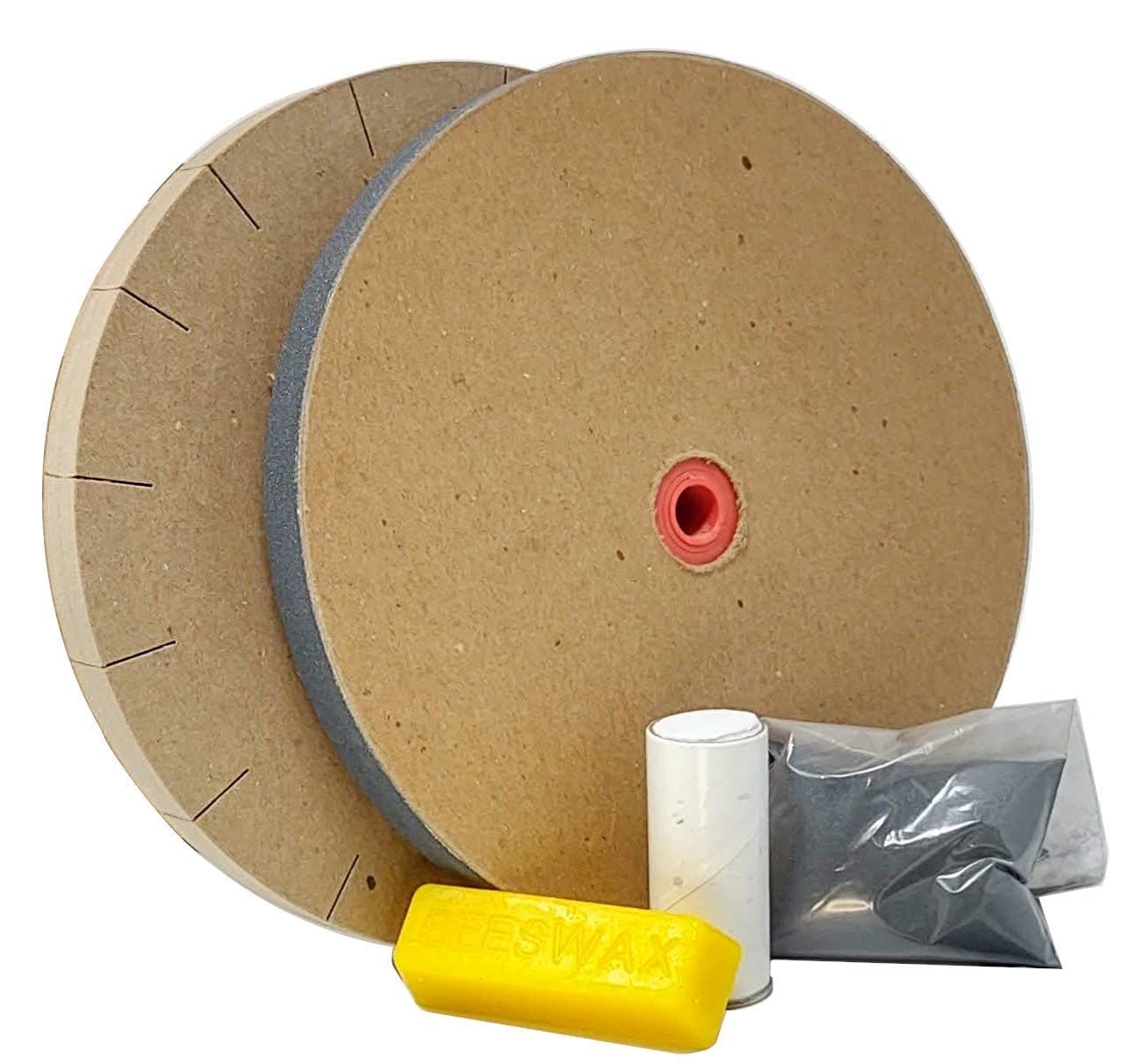 Wheel Sharp 8 in. Paper Wheel Knife Sharpening System for 6 in. Grinders Made in USA Complete Sharpening Kit