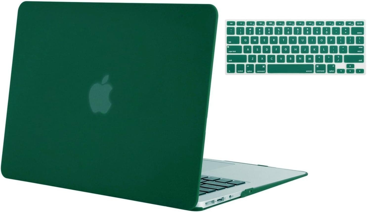 Mosiso Plastic Hard Case with Keyboard Cover for MacBook 12 Inch, Dark Green
