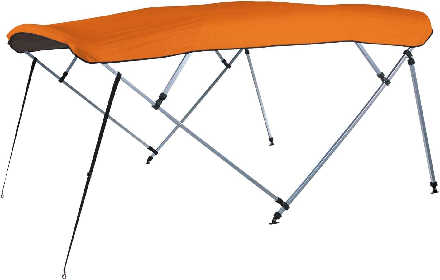 Square Tube Bimini Top Replacement Canvas with Nylon Fittings, Orange Sunbrella 8'L, 48"H, 96-102"W