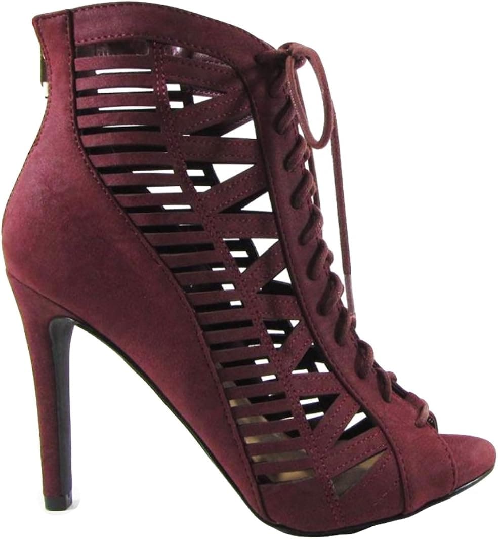 Beston BA83 Women's Back Zipper Front Lace Up Stiletto Heel Cut Out Dress Shoes MVE Shoes, mve shoes tinley tan