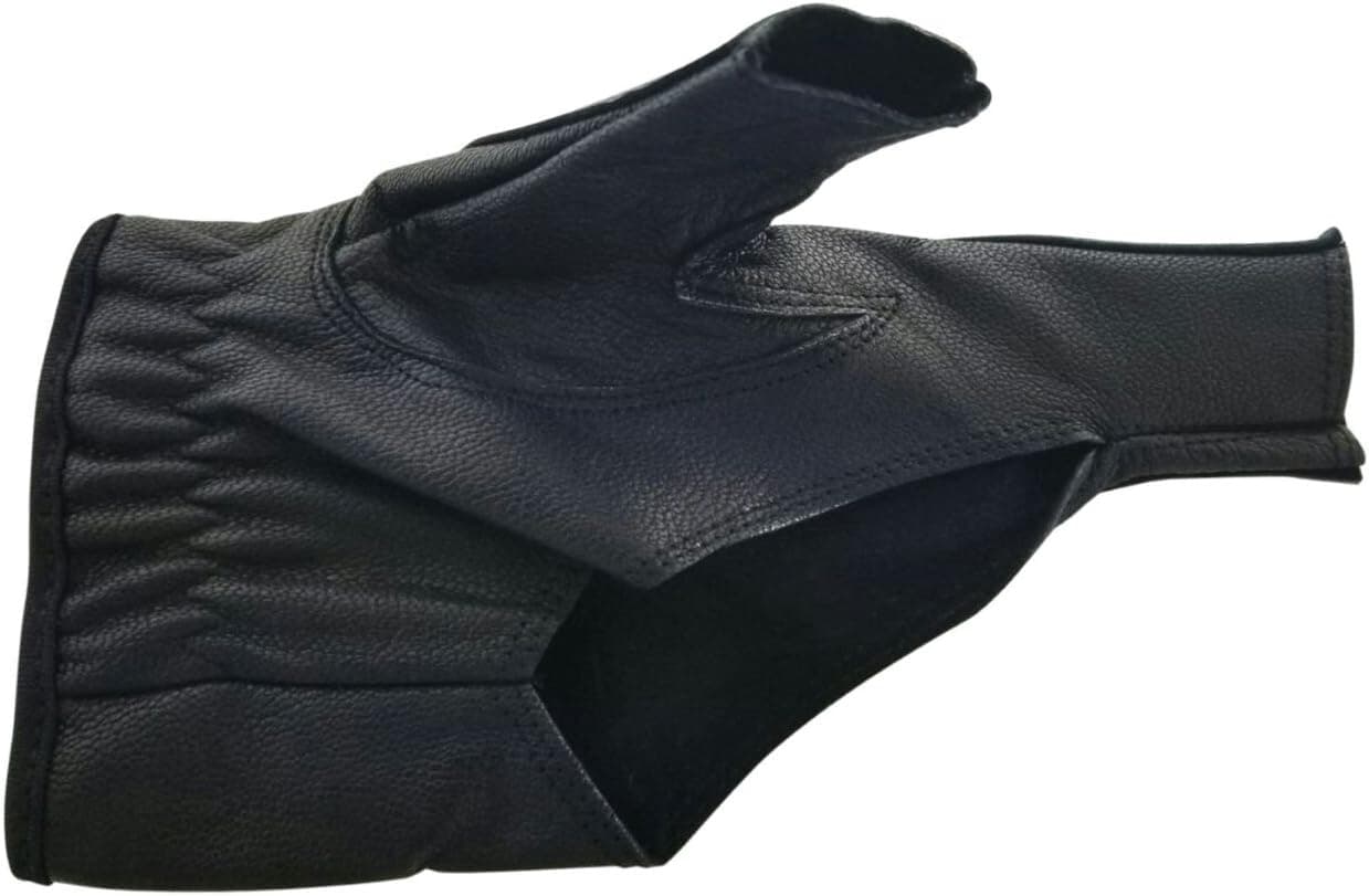 Allness Inc Genuine Leather Two Finger Tactical Archery Shooting Glove Hand Finger Guard Protector Glove