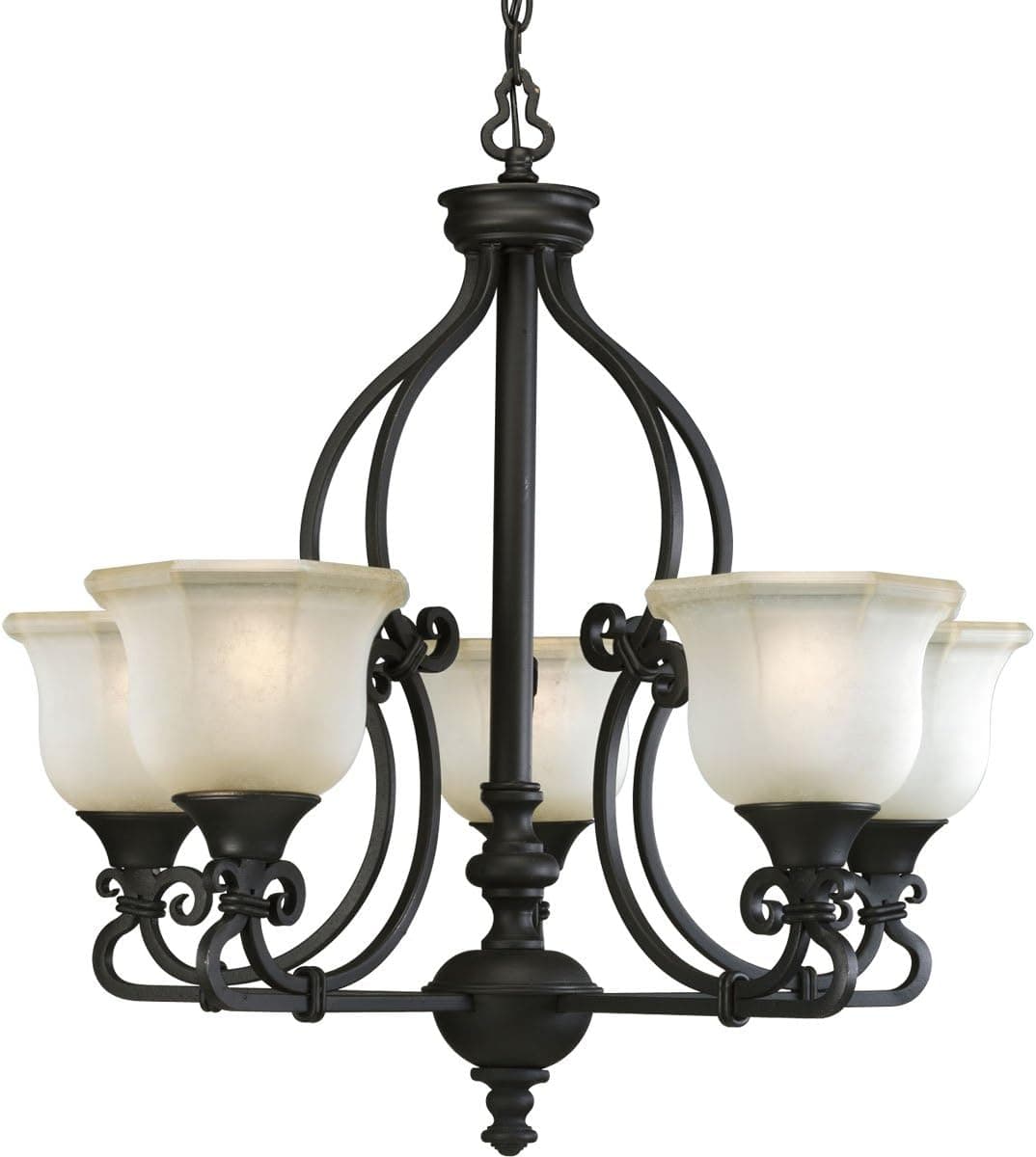 Progress Lighting P4584-80 5-Light Guildhall Chandelier, Forged Black