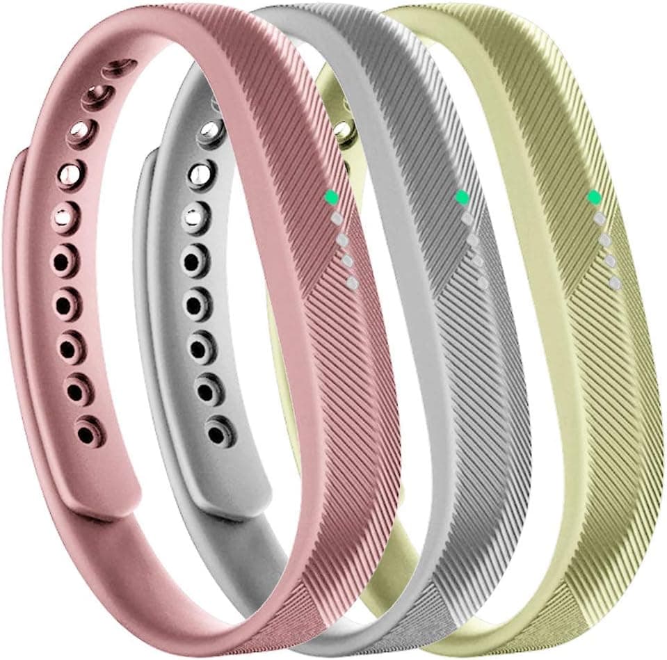Tkasing 3 Pack Compatible with Fitbit Flex 2 Band,Fitbit Flex 2 Replacement Bands,Soft Silicone Accessory Wristband Strap for Fitbit Flex 2 Bands