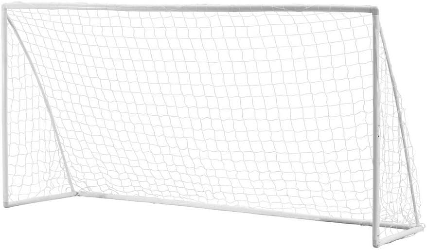Woodworm 12' x 6' Portable Quick Setup Plastic Soccer Goal for Home, Clubs & Coaches - net & Ground pegs Included