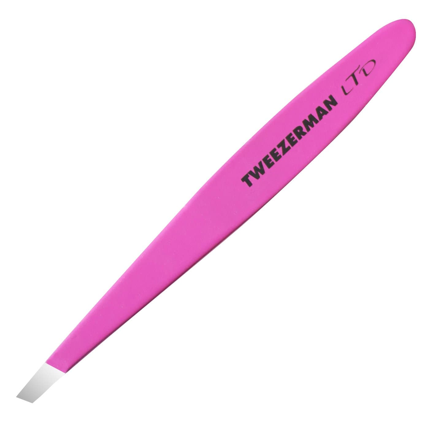 Tweezerman Stainless Steel Slant Tweezer, Hot Pink, 1.189 Ounce