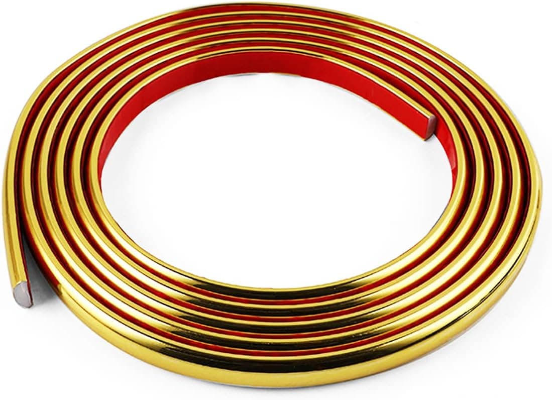 10FT New Backsplash Tile Edge Trim,Peel and Stick Tile Trim Edging,Self Adhesive Flexible Tile Liner,Border & Countertop Decoration for Kitchen and Bathroom Backsplash (Bright Gold)