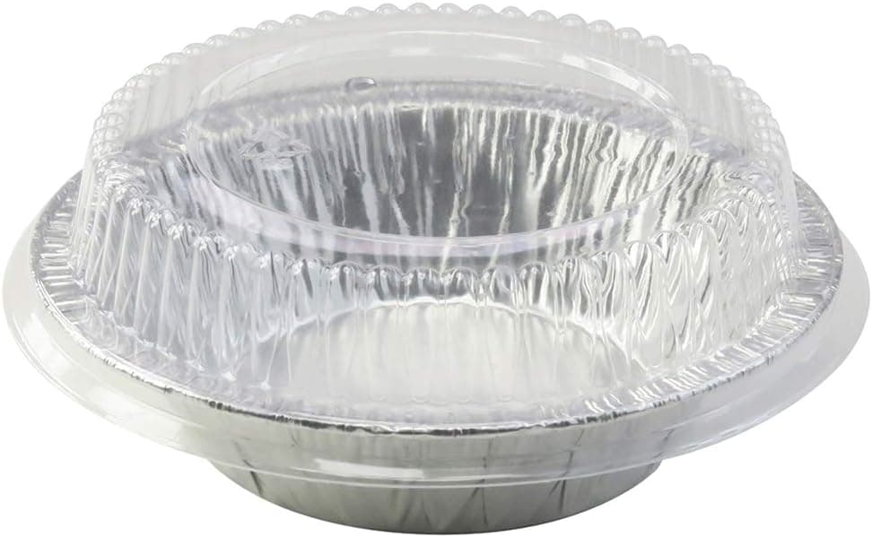Safca Disposable Aluminum 5" Tart Pan/individual Pie Pan w/ Clear Dome Lid #501P (250)