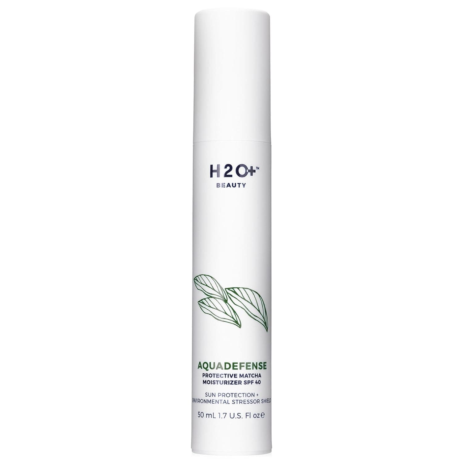 H2O PLUS BEAUTY Aquadefense Protective Matcha Moisturizer with SPF 40, Sunscreen and Environmental Stressor Shield, 1.7 oz