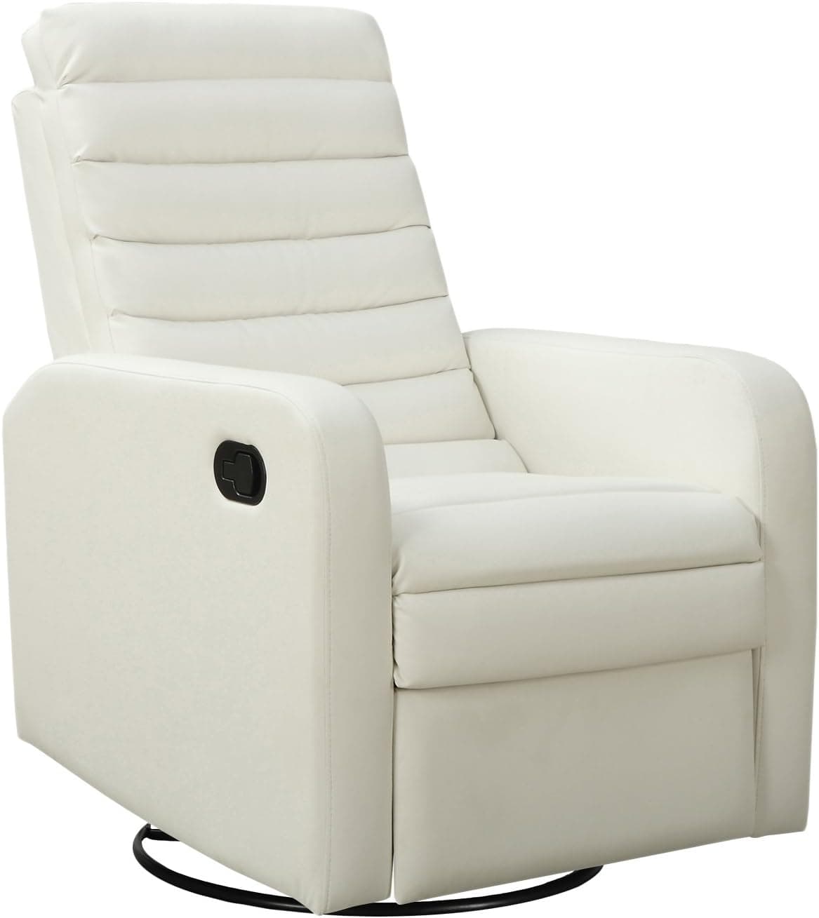 Monarch Specialties White Bonded Leather Swivel Glider Recliner