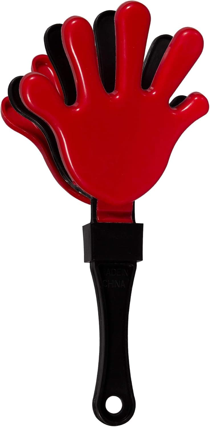 12 Pack - Red/Black Hand Clapper Noise Makers Party Favors