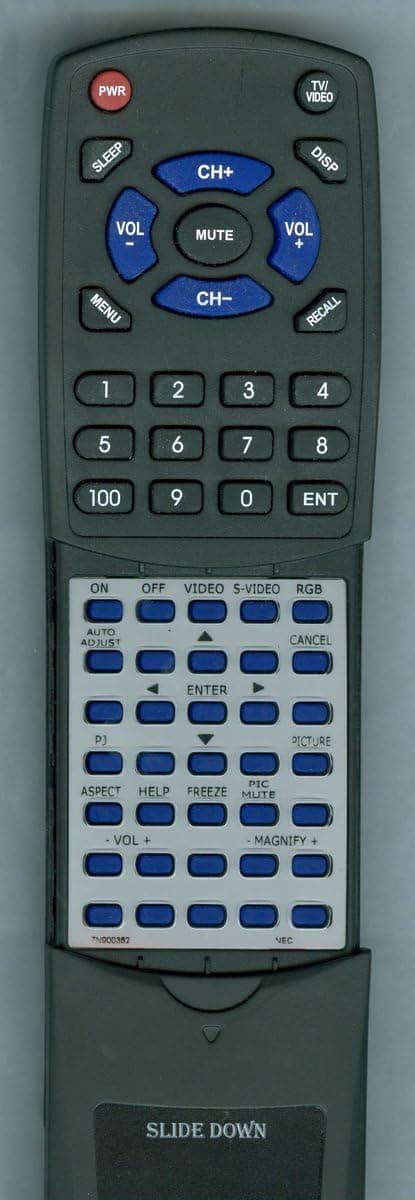 Replacement Remote Control for NEC 7N900382, VT560, VT460, VT465, VT660, VT660K
