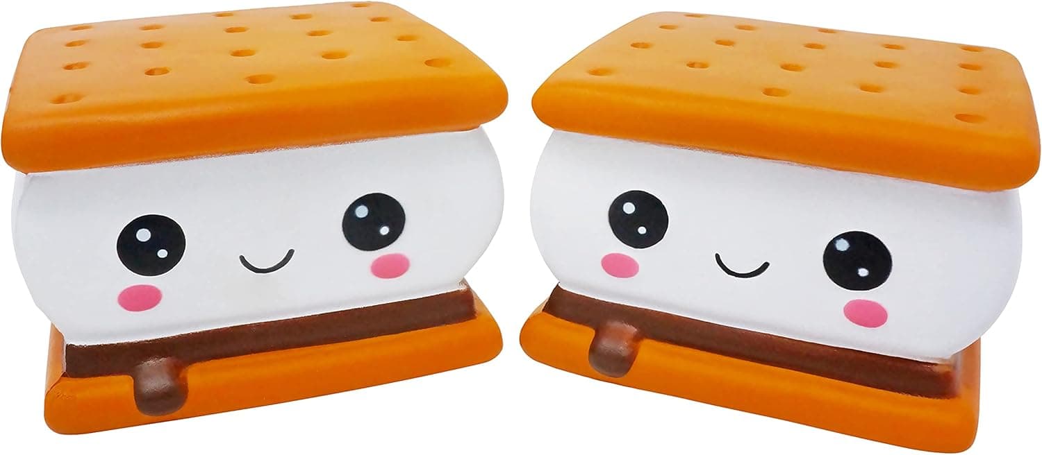 Serenilite Slow Rising Scented Squishy Toy - Cute and Cuddly Toys for Squeezing & Stress Relief - 2 Pieces (2-Pack Smore)