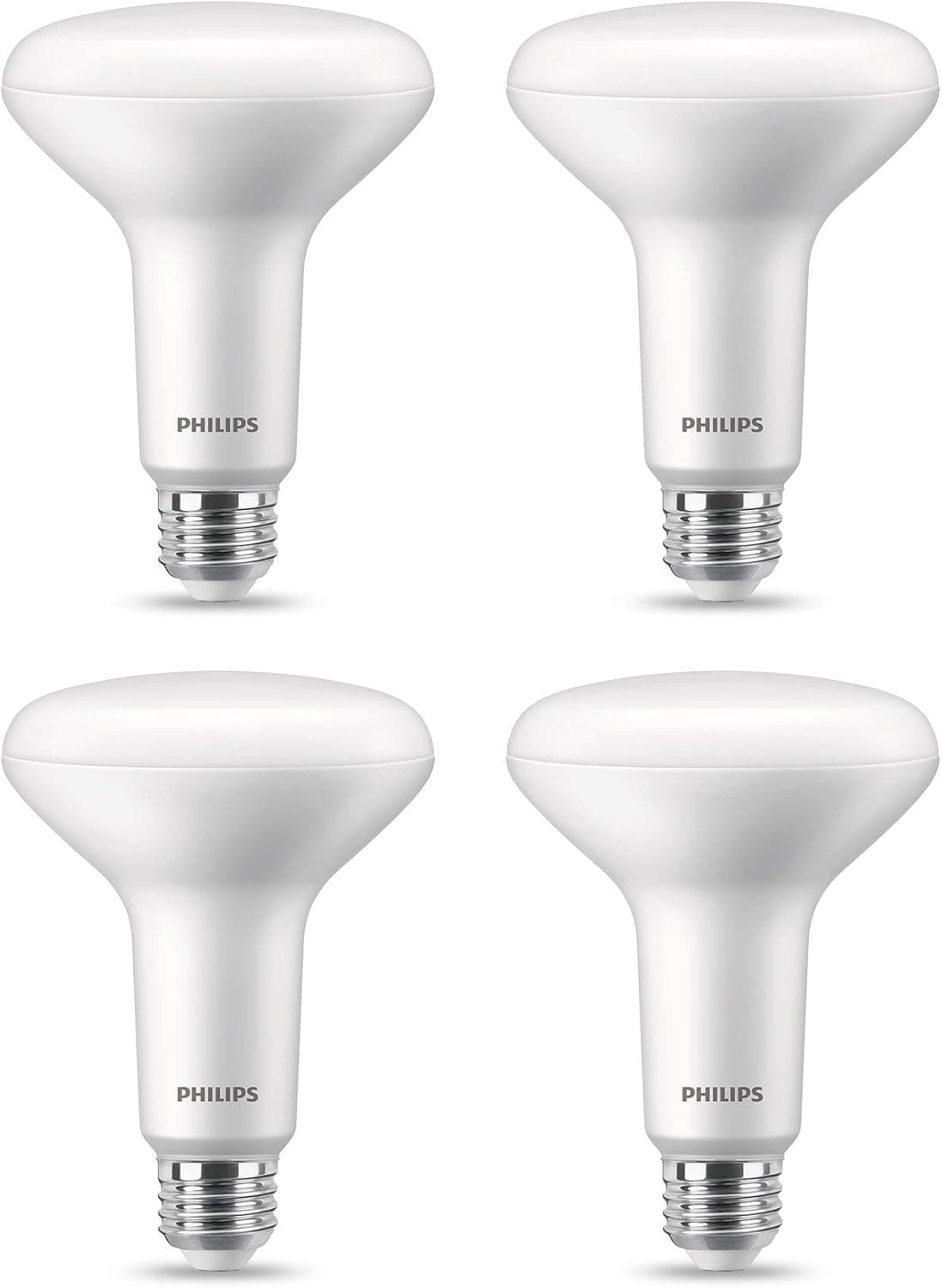 Philips LED Flicker-Free High Lumen BR30, Dimmable Warm Glow Effect, 1400 Lumen, 2700-2200K, 15W=100W, EyeComfort Technology, E26 Base, Title 20 Certified, 4-Pack