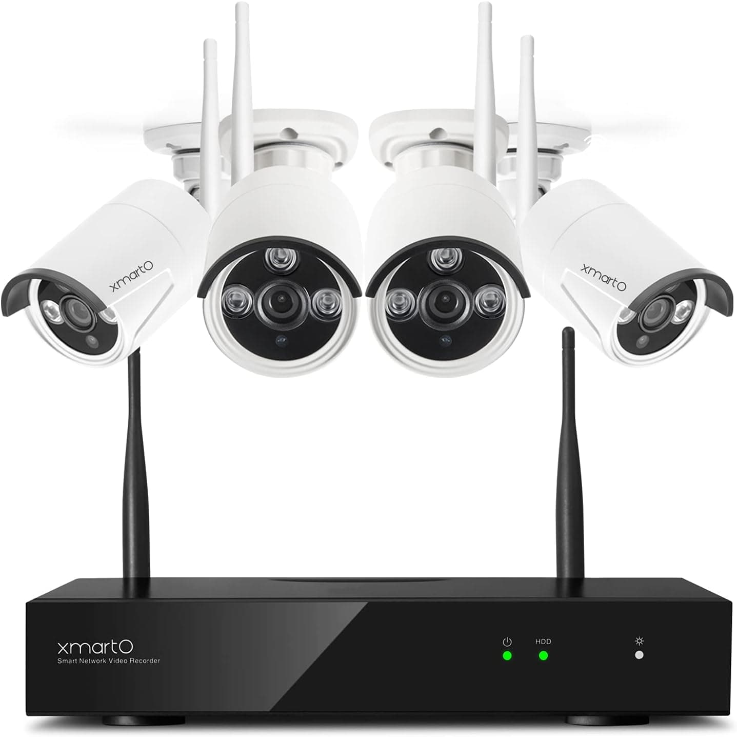 [Dream Liner WiFi Relay] xmartO 8 Channel 1080p HD Wireless Security Camera System with 4X 960p 1.3Megapixel Indoor/Outdoor WiFi Cameras (NVR Built-in Router, Auto-Pair, 80ft IR, No HDD)