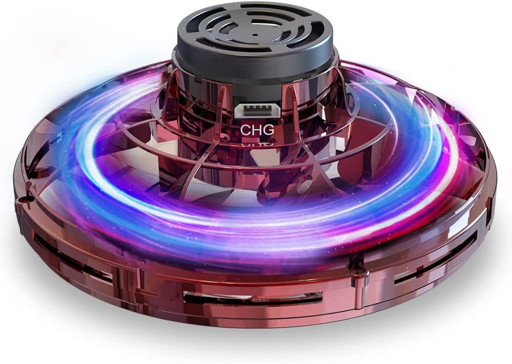 GESUNDHOME Hand Operated Drones for Kids or Adults, Flying Spinner Mini Drones, 360° Rotation Flying Ball Drones with Shinning LED Lights, Small UFO Toys for Indoor Outdoor Boys Girls Gift