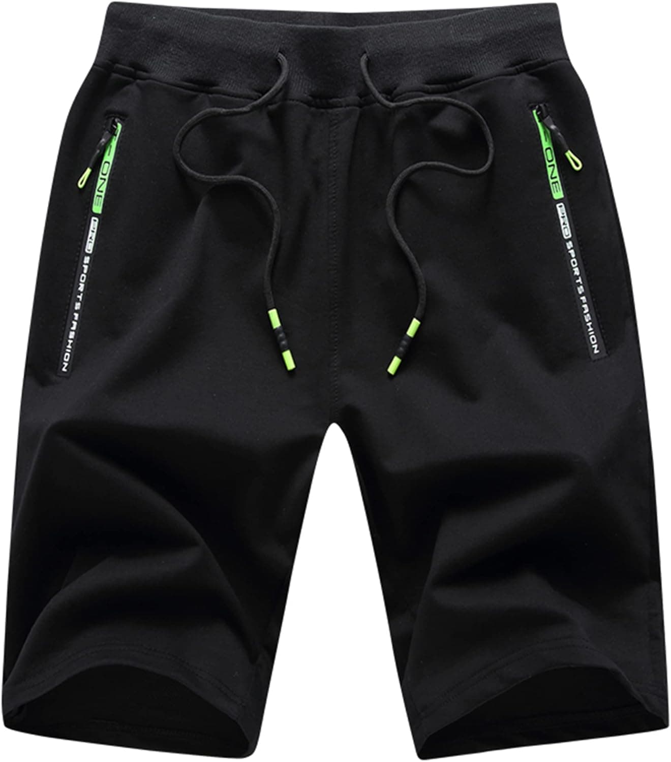 YuKaiChen Men's Workout Shorts Casual Elastic Waist Sweat Sports Shorts Zipper Pockets