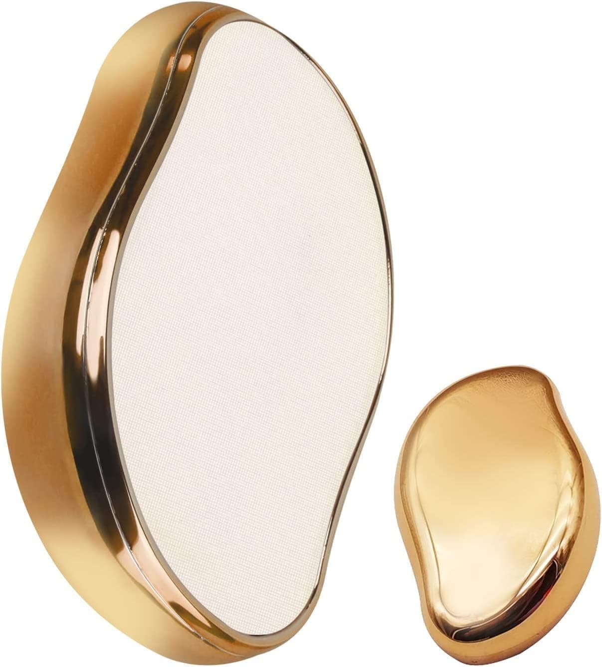 Crystal Hair Eraser,Reusable Crystal Hair Remover Magic Painless Exfoliation Hair Removal Tool, Magic Hair Eraser for Back Arms Legs Fast & Easy Crystal Hair Eraser for Women and Men - Gold