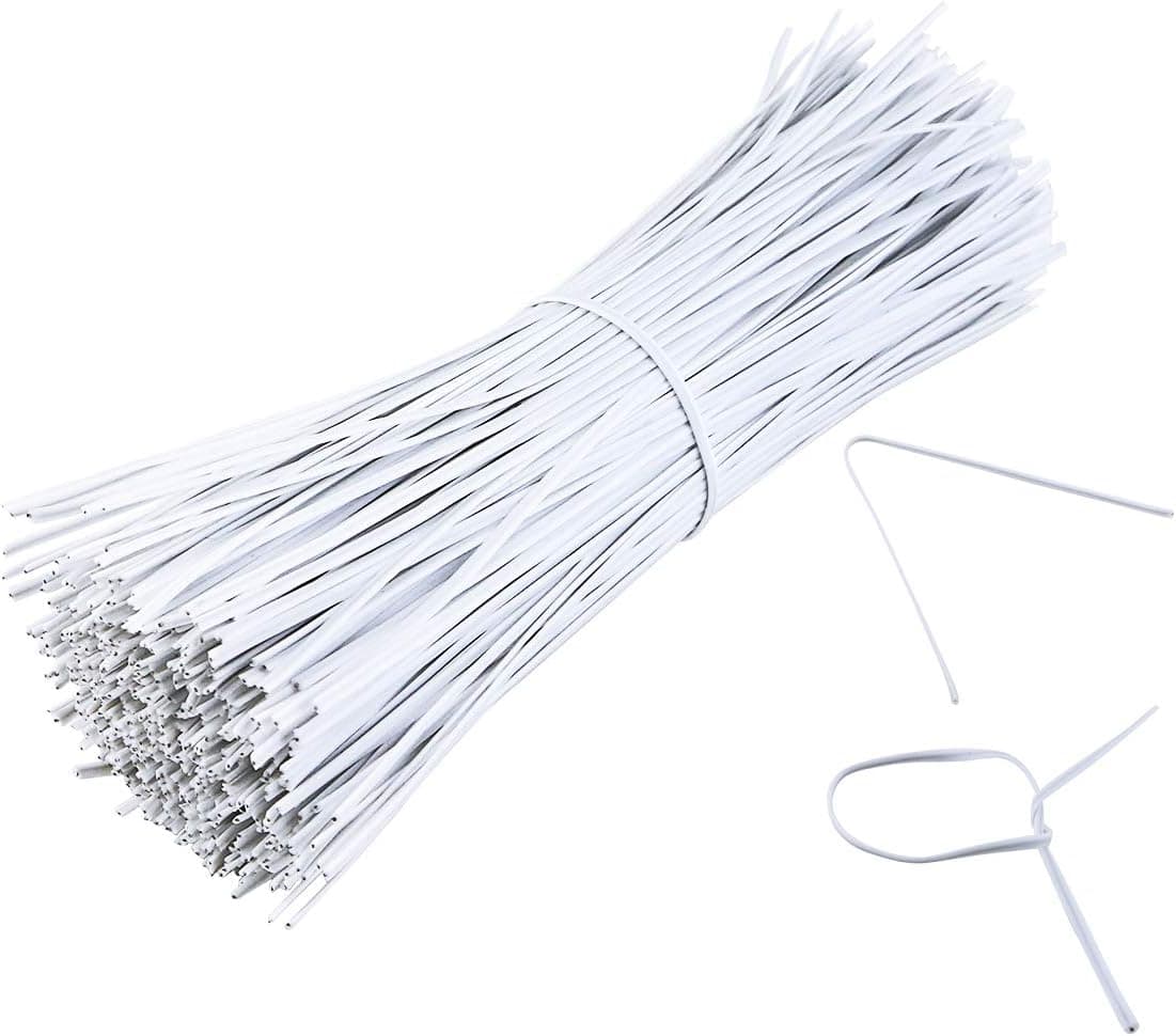 Newbested 500PCS Plastic Metallic Reusable Fastening Twist Cable Cord Wire Ties for Craft Art,Bags,Gardening,6 Inch(white)