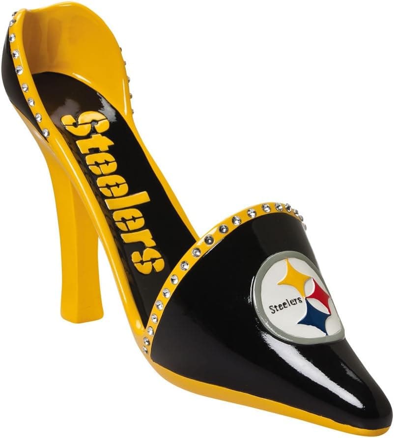 Team Sports America Pittsburgh Steelers wine bottle holder, Small, Black
