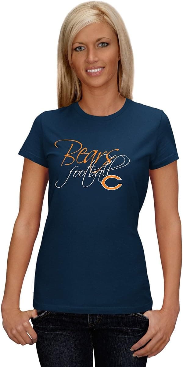 Majestic NFL Chicago Bears Ladies Franchise Fit II T-Shirt - Navy Blue (Small)