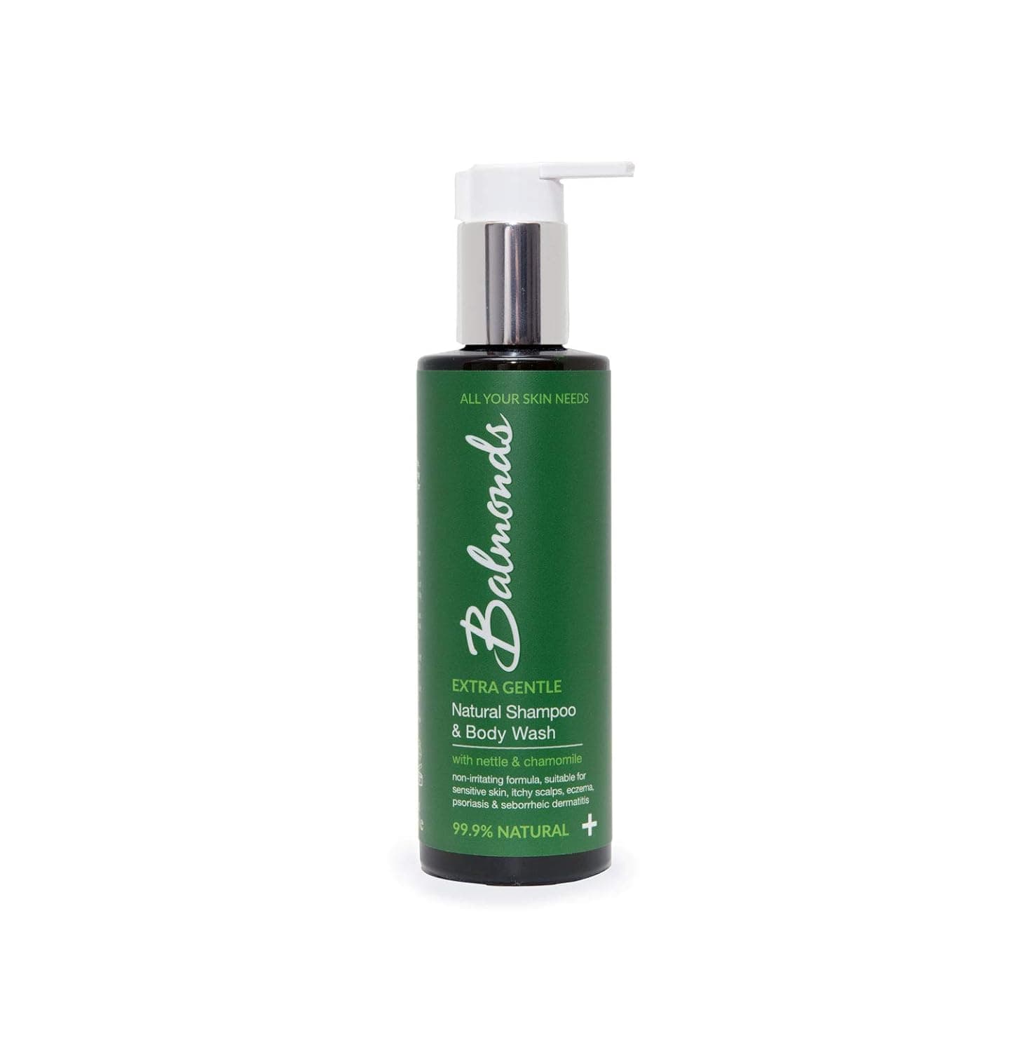 Balmonds Natural Shampoo & Body Wash 200 ml - 99.9% Natural, Extra Gentle Body Wash and Shampoo - Natural Shampoo Suitable For Sensitive Skin and Itchy Scalp