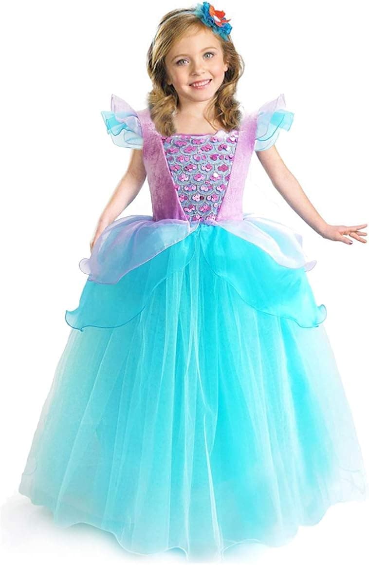 CQDY Girls Cinderella Costumes Halloween Princess Dress Up Fancy Birthday Party Ball Gown