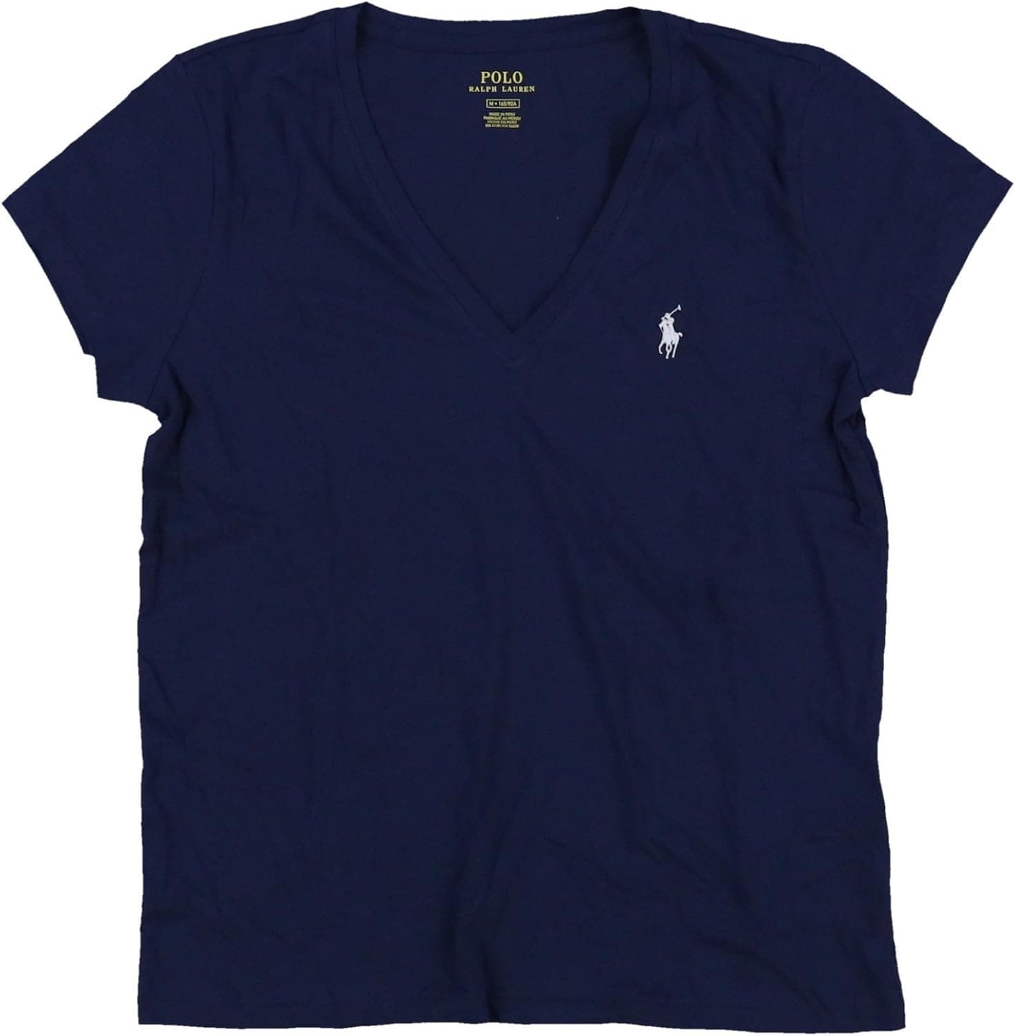 Polo Ralph Lauren Womens V-Neck Jersey T-Shirt (Small, PRL Navy)