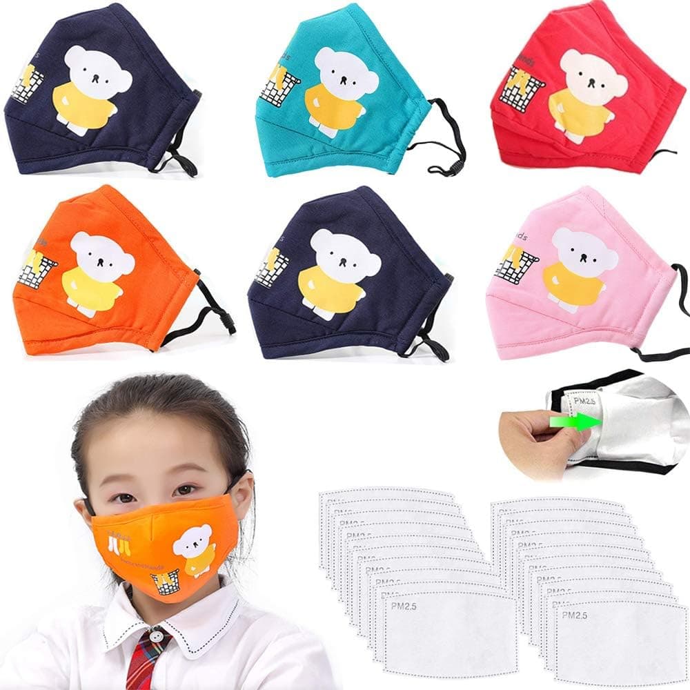 Unisex Protect Mouth Cover Adjustable Reusable with 8 Filters 8 exhaust valves,for Allergies Woodworking Running Sanding Mowing (Six colors)