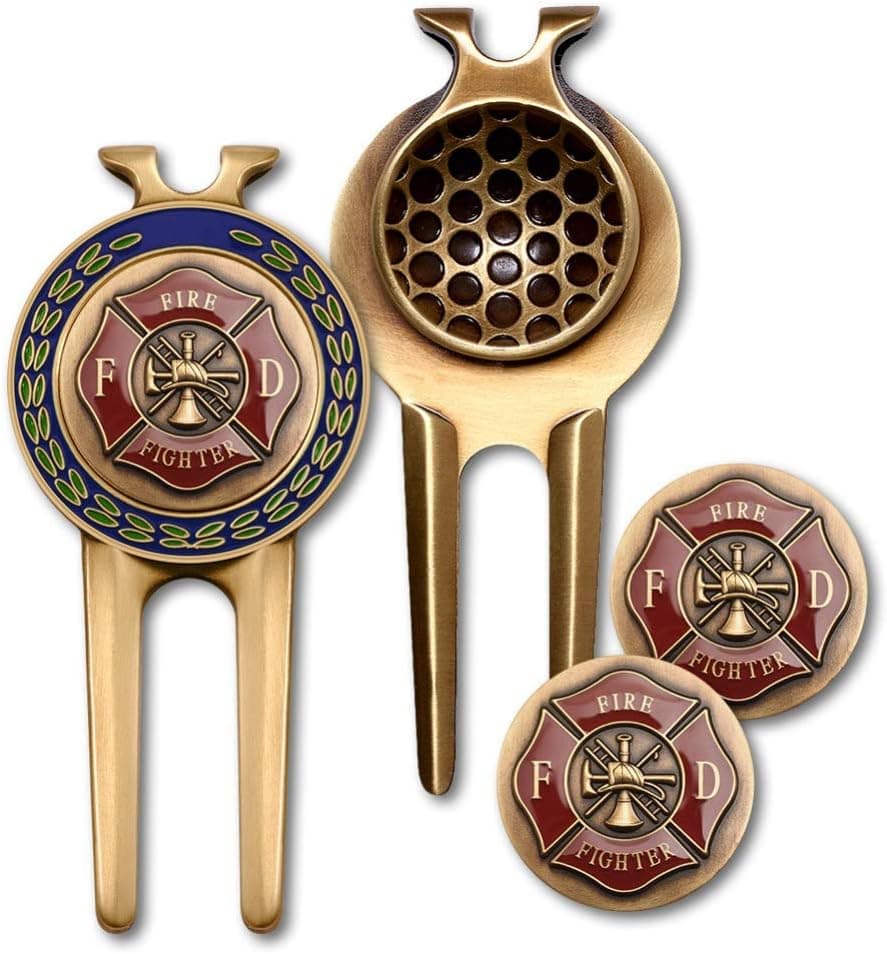 Armed Forces Depot Firefighter Golf Divot Tool and Ball Markers